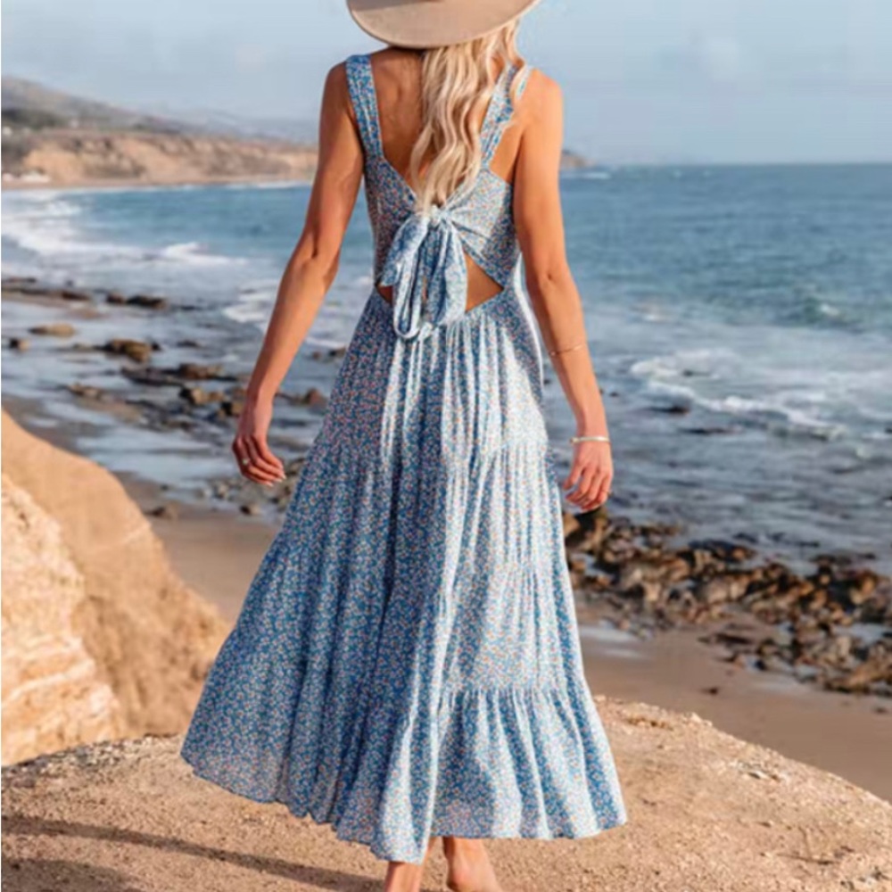 Vici watertown floral tie back midi dress